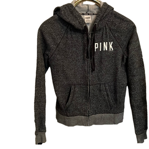 VICTORIA SECTET PINK Women/Misses Zip up Grey Hoodie size S/P